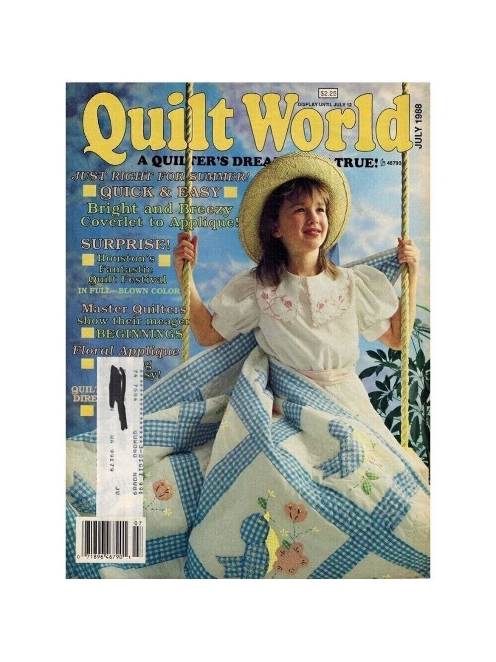 Quilt World Magazine July 1988 House of White Birches Single Issue Magazine